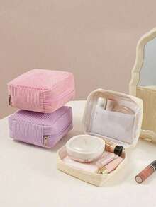 1 Cartoon Sanitary Napkin Storage Bag, Tissue Storage Bag, Lipstick Cosmetic Bag, Toilet Paper Storage Bag, Multi-Functional Sanitary Napkin Storage Bag, Large Capacity Simple Portable Bag - Multicolor - View 4