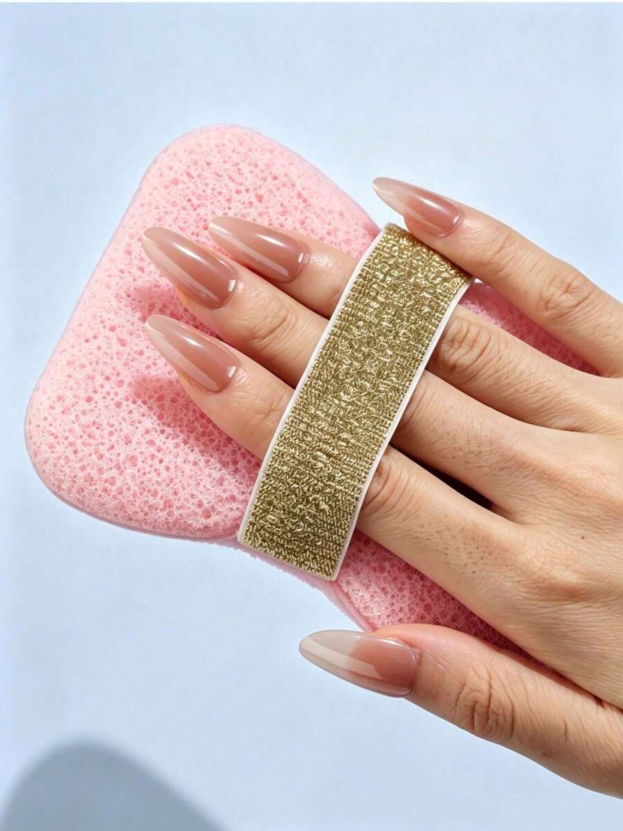 1pc Frosted Bath Sponge Brush Set With Hook, Shower Body Brush - Multicolor - View 1