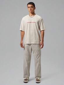 Jordan Men's AS BRK LSR GFX SS Crew Short Sleeve Knit Collarless T-Shirt TIM9995-030 - Beige - View 6