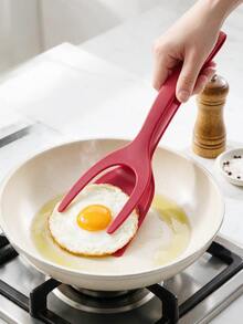 2-In-1 Egg Turner, Nylon Handle Egg Spatula With Clip, Kitchen Flipping Tool, Suitable For Pancakes, Fish, French Toast, Omelets, Fried Foods, Home Kitchen Cooking Utensils, Breakfast Preparation Accessories, Gift - Multicolor - View 2