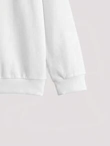 Whitmere Men Solid Drop Shoulder Sweatshirt, For Fall, Long Sleeve Top - White - View 3