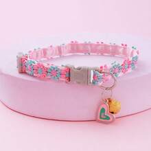 This Cute And Romantic Floral Pet Collar Features A Bell And Pendant. The Adjustable Buckle Makes It Easy And Quick To Unfasten. Suitable For Everyday Indoor Wear By Cats And Dogs, It's A Pet Accessory Suitable For All Seasons. - Multicolor - View 13