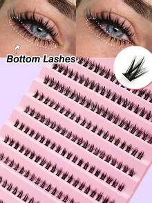 Asiteo 200 Pcs Lower Lashes Natural Bottom Lashes Soft Wispy Suitable Daily Makeup,For Beginners Easy To Use Salon-Quality Long-Lasting False Eyelash Extensions - C - View 1