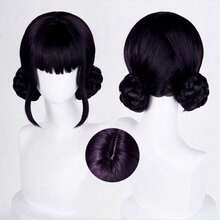 Mattel Medium-Length Curly Cosplay Wig For Anime Female Characters, Light Purple Matte High-Temperature Fiber, Wolf Cut Design With Short Front And Long Back, Realistic Scalp Parting, Layered And Naturally Voluminous, Suitable For Anime/Game Neutral Characters, Daily Mullet Style, Lolita, JK Outfit, Stage Performance, Short Video Shooting - Multicolor - View 3