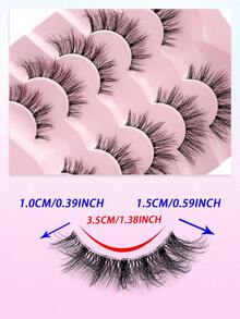 ENCHUW 5 Pairs Natural Look Eyelashes Fluffy Soft Cross Manga Lashes Wispy Natural Eyelash Extension Strip Lashes,Lashes,Eyelashes,Fake Lashes - Black - View 2