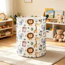 1pc Cute Animal Style Laundry Basket Storage Bin Toy Organizer Basket Room Decor Storage Rack Organizer Basket Collapsible Portable Foldable Home Organization Solution Perfect Gift - View 4