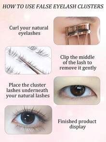 80pcs Natural Lightweight Segmented Lower Eyelashes, Suitable For Daily Makeup, Easy To Wear, Soft And Convenient, Applicable For Various Occasions, False Lower Eyelashes - C - View 8