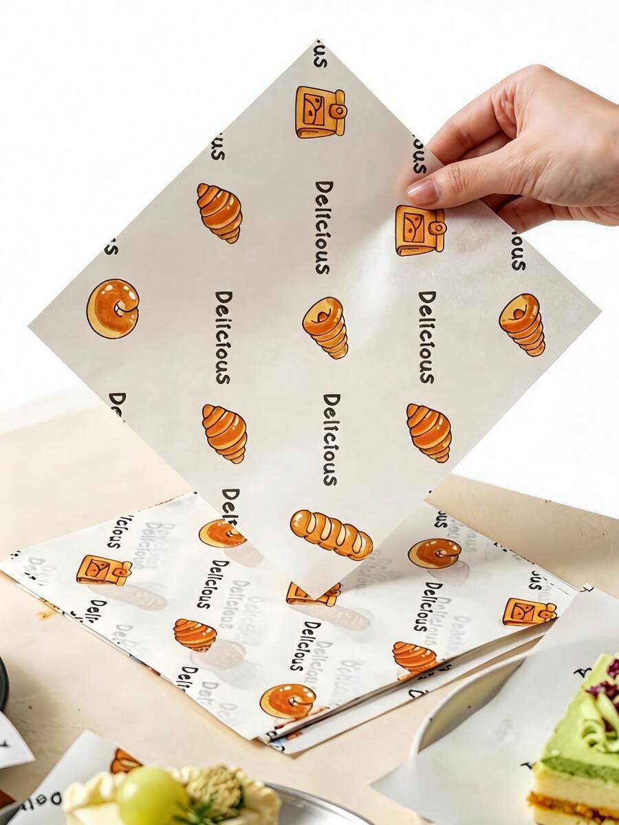 100/300pcs Baking Paper, Suitable For Cake, Gift Packaging, Halloween Cookie Packaging, Etc. Materials Include Handmade Paper, Baking Paper, Oil-Proof Food Absorbent Paper, Wax Paper, Kitchen Supplies, Baking Tools