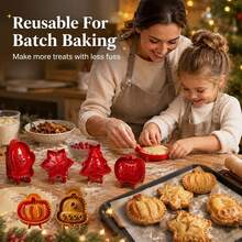 Mini Hand Pie Molds Baking, Apple Pie Cutter, Dough Press With Snowflake, Mitten & Xmas Tree, Pocket Pie Maker Pans For For Christmas, New Year, Party & Potluck - Multicolor - View 5