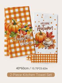 2 buah Handuk Dapur Motif Musim Gugur untuk Teh Sore, Kue, Kopi, dan Daun Maple, Kain Lap Piring Poliester Lembut, Cocok untuk Dekorasi Dapur, Pembersihan Dapur, Dekorasi Pesta Liburan, Perlengkapan Dapur & Kamar Mandi, Kebutuhan Rumah Tangga, Dekorasi Rumah, Hadiah Pesta Rumah Baru - MultiWarna - View 9