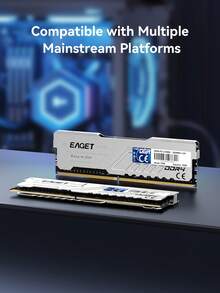 EAGET DDR4 Memory 32GB Kit (2x16GB) @Command:16GB Kit (2x8GB), Desktop Memory 3200MHz DDR4 Gaming Memory AMD Desktop Computer Memory, Aluminum Alloy Shell Heat Dissipation Silicone Dual Heat Sink - View 6