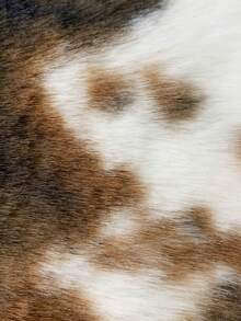 1件超柔軟蓬鬆仿兔毛裝飾地毯，橢圓形動物印花紋理絨毛床邊地毯，可水洗美觀家居裝飾，蓬鬆橢圓地毯－美觀柔軟動物牛紋床邊地毯，超柔軟仿毛長條地毯，舒適西式臥室裝飾，毛絨地毯，秋冬地毯 - 彩色 - 查看 7
