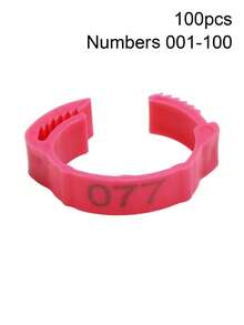 100pcs Red Blue Yellow Adjustable Chicken Foot Rings With Numbers 001-100 Reusable Plastic Identification Leg Bands Clip On Ring For Farm Poultry Chickens Ducks Geese - Multicolor - View 13