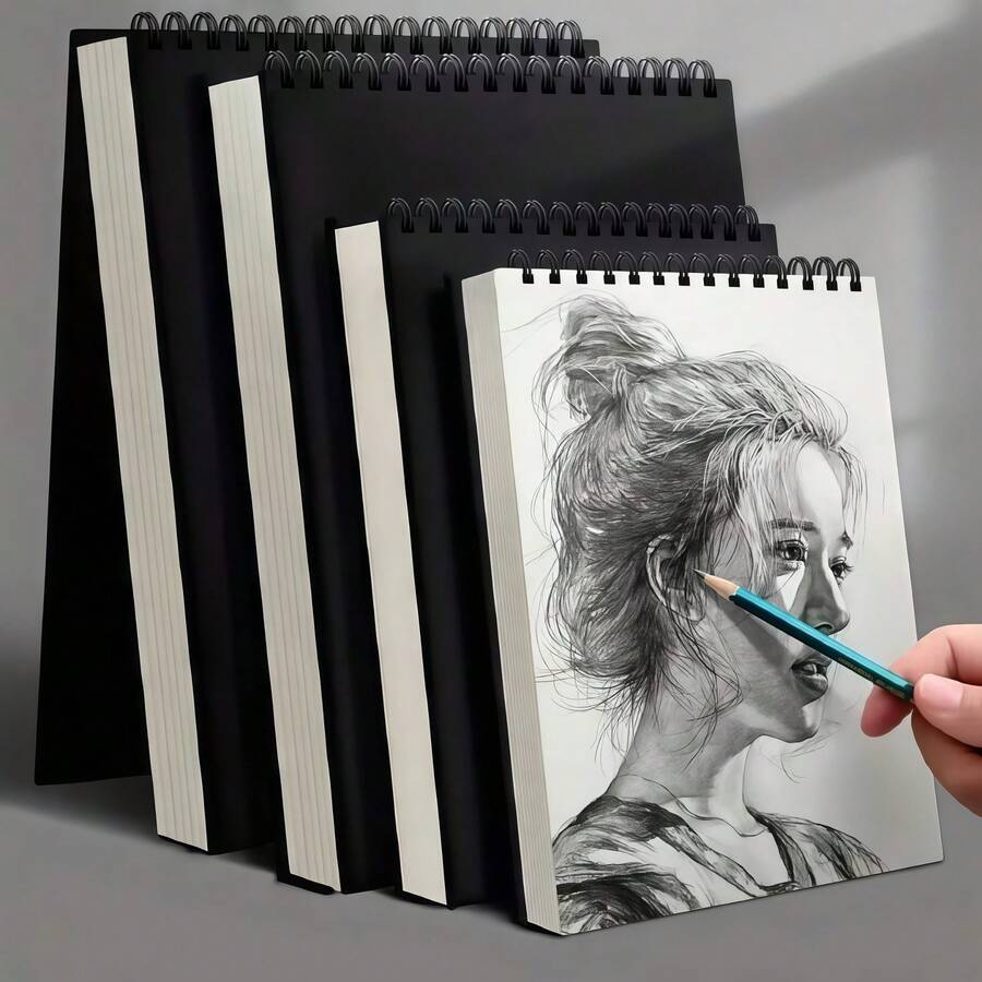 1pc 30-Page Spiral Bound Sketch Paper, Glossy Finish, Acid-Free Art Sketchbook, Suitable For Adults, Beginners And Artists Painting