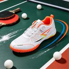 2026 New Professional Table Tennis Shoes For Youth Students Competition Training Badminton Shoes Breathable Non-Slip Tennis Shoes White & Orange - 611-white Orange - View 4