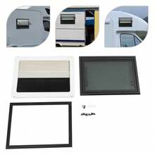 Wohnmobilfenster Ausstellfenster inkl. Verdunklung Seitenfenster, Wohnwagen Fenster 85° RV Externes Push Fenster, Klappbares Ausstellfenster Camper (500x300mm) - 500x350mm-Gerader Winkel - Übersicht 4