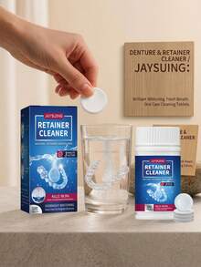 JAYSUING 發泡假牙清潔片，適用於假牙、牙套、透明牙矯正器、護牙套，去除污漬與異味，清新薄荷香，適合送給家人、朋友、父母、長輩的節日禮物，居家必需品 - 多色 - 查看 8