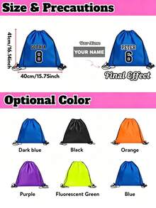 1/3/5pcs Tas Olahraga Serut dengan Nama & Nomor Kustom, Ransel Sepak Bola yang Dipersonalisasi, Tas Latihan Ringan dan Tahan Air, Tas Penyimpanan Sepak Bola Kapasitas Besar, Cocok untuk Pemain Sepak Bola, Remaja, Pria, Wanita, Hadiah Kustom untuk Latihan Kebugaran di Luar Ruangan - MultiWarna - View 3