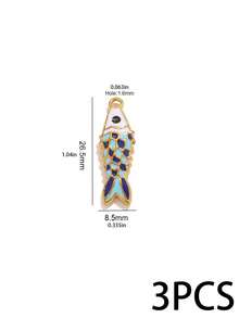 3 Pcs 304 Stainless Steel 18K Gold Plated Enamel‑Dripped Small Fish Charms, Colorful Enamel Koi Fish Pendants DIY Jewelry Accessories Handmade - Pendants - View 7
