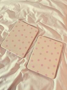 1PC Cream White With Pink Polka Dot 360° Rotating Acrylic Tablet Case, Adjustable Stand, Stylus Holder, Compatible With IPad5, IPad6, IPad7, IPad8, IPad9, IPad10, IPad11, Air4, Air5, Air6, Air7, Air8, Pro2020 11inch, Pro2021 11inch, Pro2022 11inch, Pro11 2024 11inch - Pink - View 7