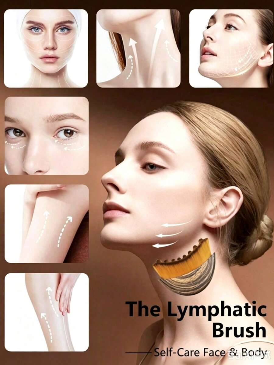 1pc Lymphatic Drainage Facial Brush, Dry Brushing Massager For Facial Contouring & Jawline Sculpting, Ergonomic Design For Snug Skin Fit & Fatigue Relief