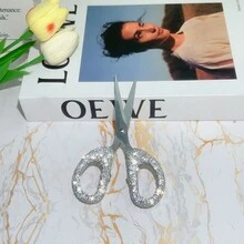 1pc High-Quality Rhinestone Scissors, Stainless Steel Portable Scissors For Office, School, Home, Cutting Paper, Opening Packages, Trimming Bangs And Threads, Rhinestone Decorated Scissors, Learning Supplies, School Supplies, DIY Stickers - Multicolor - View 11