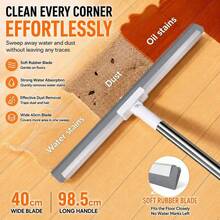 2-In-1 Magic Squeegee Broom With Soft Rubber Blade, Floor Squeegee And Glass Wiper, No-Scratch Pet Hair Removal, Suitable For Tile, Window, Shower, RV And Other Surfaces, Lightweight Home And RV Essential Cleaning Tool, Summer Cleaning Must-Have - Broom Floor Scraper - View 6