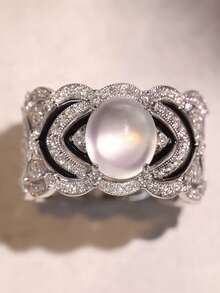 1pc Elegant Cubic Zirconia Ring For Women, Wedding Engagement Party Jewelry, Valentine's Day Gift - 1# - View 3