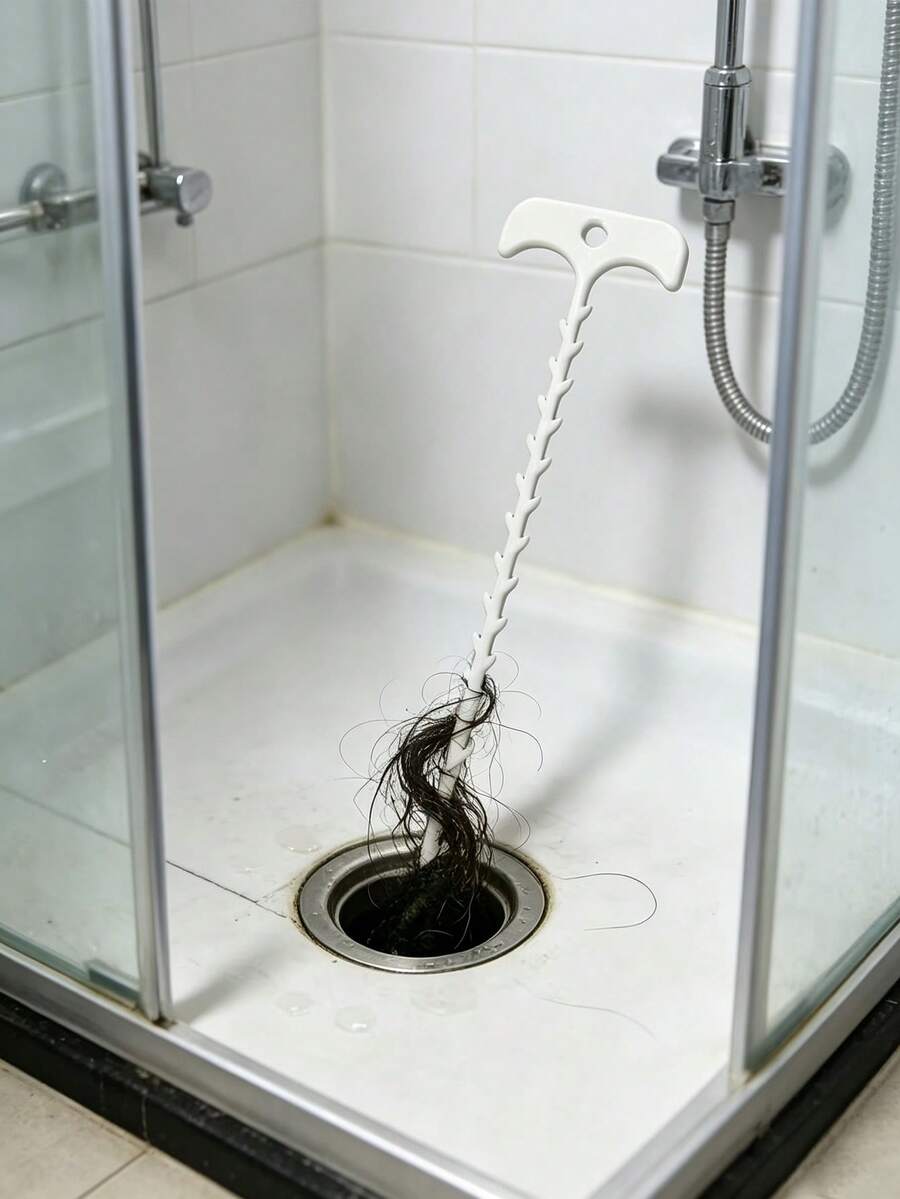 Drain Pipe Clog Cleaning Tool, 20cm Plastic Drain Pipe Unclogging Hook, Suitable For Bathroom, Kitchen, Shower Drain Pipe Unclogging And Cleaning - Multicolor - View 1