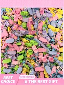 Colorful Mini Clog-Shaped Keychain, Creative Resin Colorful Mini Clog Pendant Key Ring Set, Suitable For Women And Men Bags Backpacks Gifts - Shoe Charm - View 9