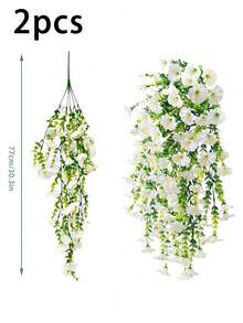 Mixed-Color Morning Glory Flowers Hanging Flowers Plants Artificial Morning Glory For On Wall Garden Decor Plant Yard Garden Stuff Outdoor Flower Pot Home Supplies Outdoor Patio Wedding Fall Halloween Decor Porch Room Gardening Hanging Decorations - Multicolor - View 17