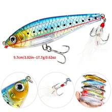 HENGJIA 1pc 9.7CM-17.7G Sinking Pencil Lure, Nearshore Jerkbait Realistic Bait For Saltwater Trout And Carp Fishing Gear - Multicolor - View 3