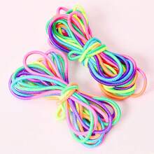 Classic Nostalgic Jump Rope, Cat's Cradle And Shuttlecock Set, Nostalgic Jump Rope Dedicated Rope (High Elasticity And Durable, Suitable For 3-6 People), Finger Trick Game, Cat's Cradle Dedicated Rope (Non-Elastic), Rainbow Color, Shuttlecock Game, Random Color - Multicolor - View 9