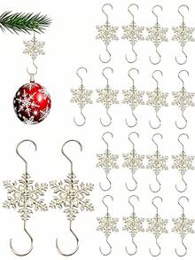 10/1pc Christmas Snowflake Ornament Hook Hangers Golden Sliver Snowflake Decorative Christmas Tree Hanging Metal Wire For Xmas Christmas Tree Decoration Hangers, Metal Snowflake Hook For Small Ornaments, Gold Snowflake Ornament Hangers - Multiple Styles - View 9