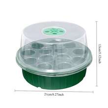 2026 New [Value 3-Piece Set] 13-Hole Round Seedling Tray + High Transparency Moisture-Retaining Lid + Water Catching Tray | Home Vegetable & Flower Sprouting Tool Transparent Plastic Propagation Box Hydroponic/Soil Dual Use With Labels (Essential For Indoor Gardening Beginners) - Seedling Tray - View 9