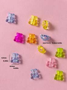 200pcs Cute Bear Large Hole Beads Accessories (Random Color) - Multicolor - View 4