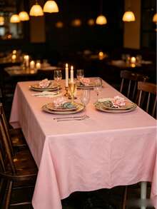 1pc Plastic Tablecloth, 54 X 108 Inch Disposable Tablecloth, Suitable For Parties, Picnics And Weddings, Rectangular, Multiple Colors Available - Square Tablecloth - View 1