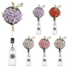 1PC Rhinestone Retractable Badge Reel Keychain, Adjustable Length, Hard Shell ID Holder Clip For Bus Card, ID Card, Work Badge, Student ID, Exhibition Pass, Event Party ID Card Holder - Ballet Girl - View 3