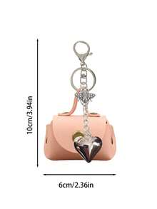 Mini Handbag Keychain, Bee & Heart Pendant Charm Series, Coin Purse, Portable Small Bag Pendant, Suitable For Coins, Loose Change - A - View 10