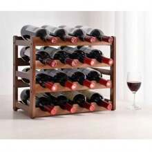 Wine Cabinet Layered Storage Rack Desktop Wine Rack Red Wine Storage Rack Wine Cabinet Display Rack Home Living Room Red Wine Rack Bottle - Redwood - View 10