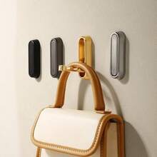1pc Luxury‑Grade Hidden Folding Wall Hook, One‑Click Release Invisible Foldable Robe Hanger, Sleek Space‑Optimized Wall‑Mount Organizer, Multi‑Purpose Hanger For Coat Towel Bag, Home & Bathroom Storage - Multicolor - View 1