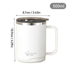 Reusable Stainless Steel Travel Coffee Mug With Handle, Insulated Coffee Cup With Lid, Matte Metal Coffee Cup, Double Wall Tumbler, Travel Mug, Coffee Tumbler, Splash-Proof Wide Mouth Tea Cup To Go For Office School Camping - Multicolor - View 16