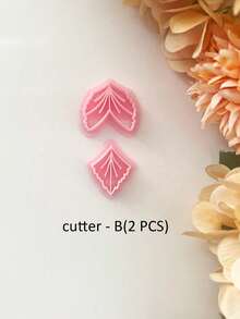 Autumn Leaf Polymer Clay Cutters, Embossed Fall Foliage Molds, Handmade Dangle Earring Charms, DIY Seasonal Jewelry Craft Supplies - Pink - View 12