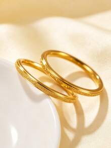 2-4pcs/Set Unisex Minimalist 18K Gold Plated Stainless Steel Rings, Women's Gift, Elegant Luxury Style, Suitable For Daily Wear, April Birthstone, Non-Mosaic, Ideal For Thanksgiving - Suitable For All Seasons - 1mm 4-piece Joint Ring Set - View 9