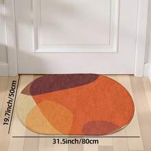1pc Oval Flannel Door Mat, Soft Comfortable Absorbent Non-Slip Machine Washable With Non-Slip Backing, Suitable For Entrance, Living Room, Patio, Bedroom, Kitchen, Laundry Room, Bathroom, Multi-Functional Home Floor Mat, Entryway Rug, Kitchen Bathroom Carpet, Holiday Decoration - Multicolor - View 13