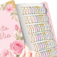 Pembatas Kitab Suci Bahasa Spanyol, 5 lembar (75 buah), Tema Gaya Cat Air, Pembatas Kitab Suci Laminasi untuk Wanita dan Pria, Pembatas Kitab Suci Huruf Besar Mudah Dibaca dan Digunakan - Rectangle - View 8