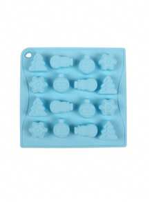 1pc 16-Cavity Creative Tree And Snowman Shaped Chocolate Silicone Mold, 3D Candy, Pudding, Cookie, Ice Cube Mold, Cake Decorating Baking Tool - Multicolor - View 14