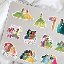 52pcsDisney Cute Cartoon Mixed Princess Stickers DIY Diary Notebook Computer Luggage Skateboard Graffiti Stickers Snow White Classic Stickers Phone Decoration Stickers Suitable For Scrapbook Photo Album School Supplies - Multicolor - View 2