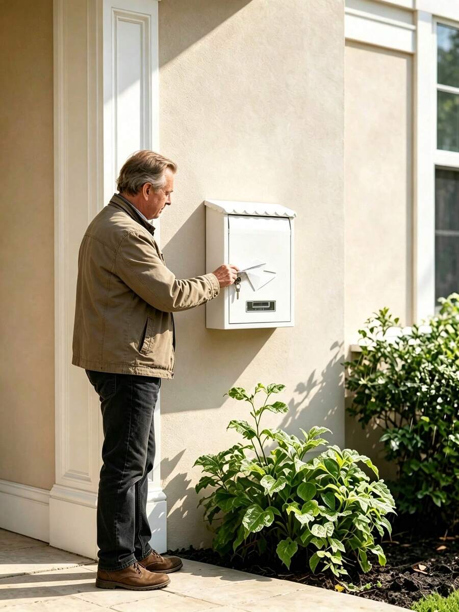 Thickened Metal Mailbox, Waterproof And Rust‑Proof For Outdoor Use, Wall‑Mounted For Easy Installation, Stores Letters And Newspapers, Available In Black And White To Match Courtyard Home Decor - A - View 1