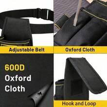 Tool Belt Set, Including Small Tool Pouches, Electrician And Carpenter Tool Pouches With Belt Clips, Men's Gardening Tool Pouches, Tool Belts And Tool Bags - Waist Bag - View 3